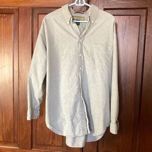 Naturalife Men’s The Big Shirt Button Up Green 100% Cotton Long Sleeve Shirt XL